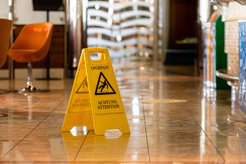 Yellow,Wet,Floor,Warning,Sign,And,Symbol,On,The,Passenger Slip And Fall Signage